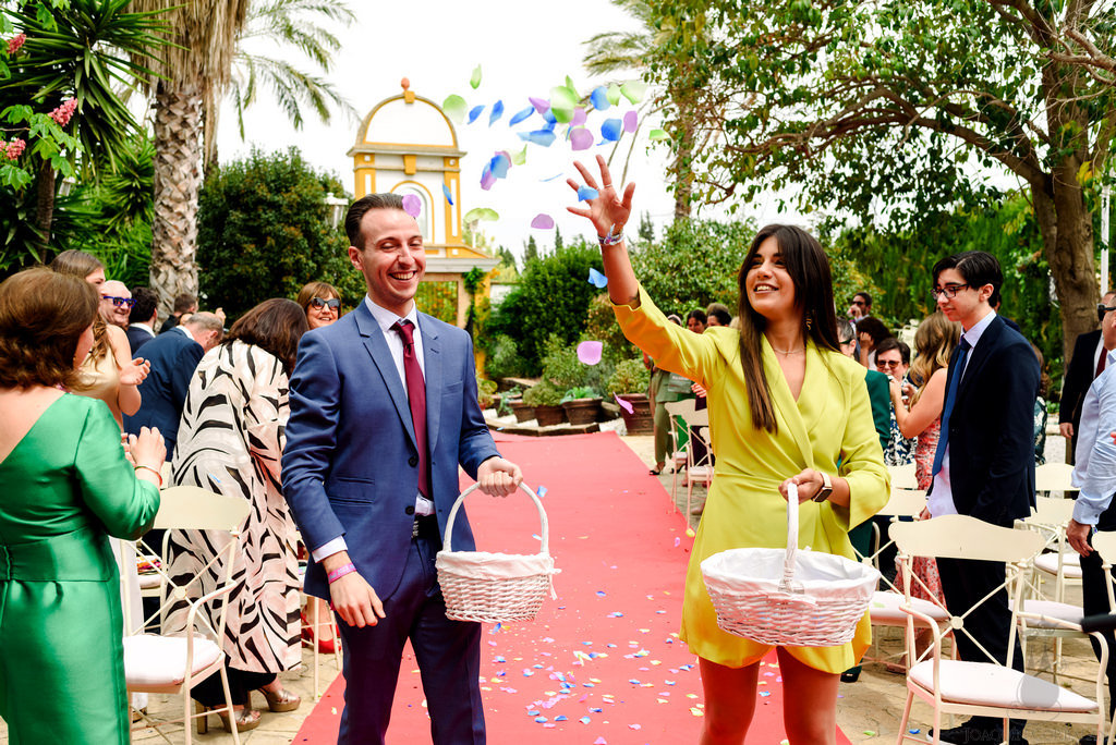 pasillo de la boda en Masia de Lacy